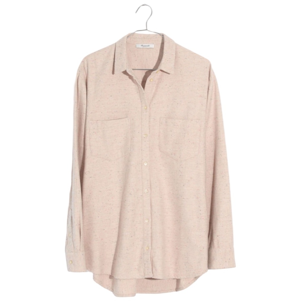 Madewell Light Pink Speckled Button-Down Shirt